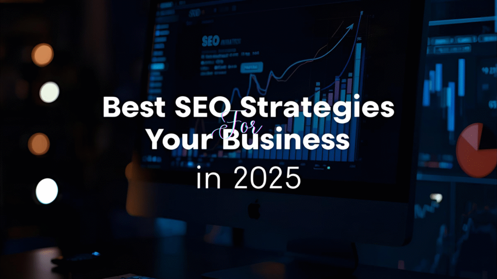 Best SEO Strategies for Your Business in 2025 — digital marketing workspace with analytics dashboard.