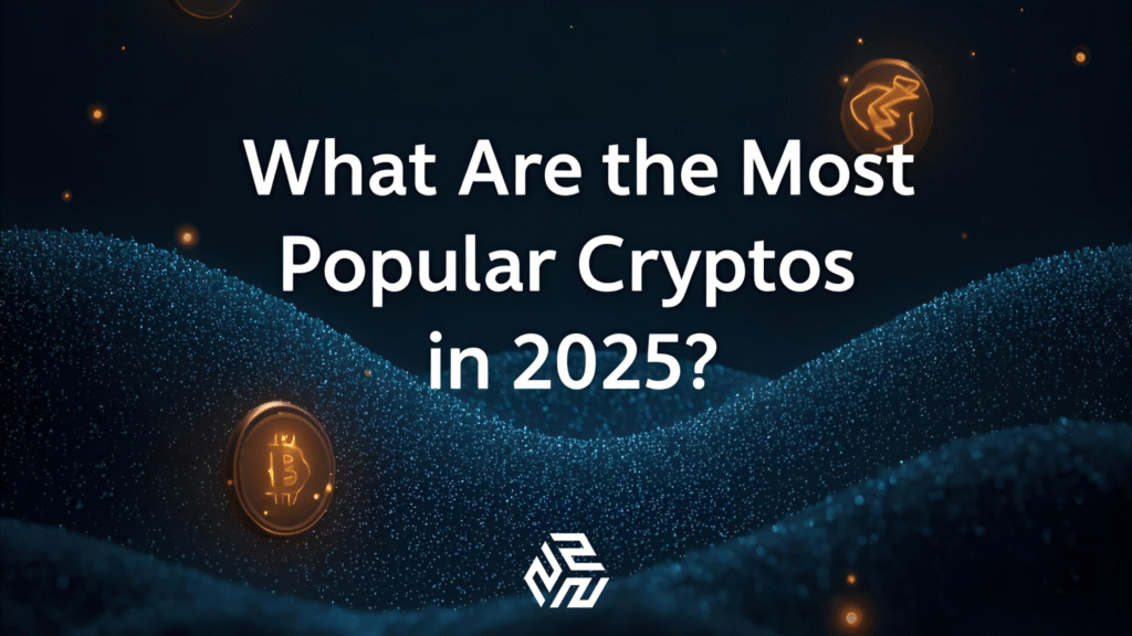 “Digital art showing popular cryptocurrencies like Bitcoin and Ethereum glowing in a dark futuristic background.