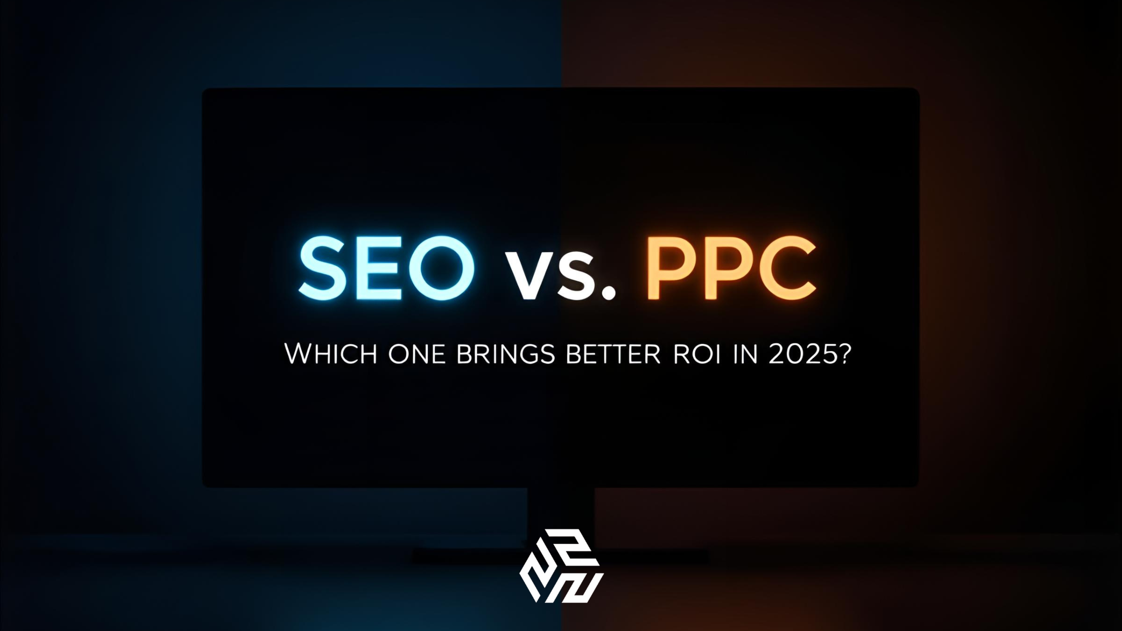Featured image showing SEO vs PPC with the title in the middle, symbolizing the comparison of marketing strategies.