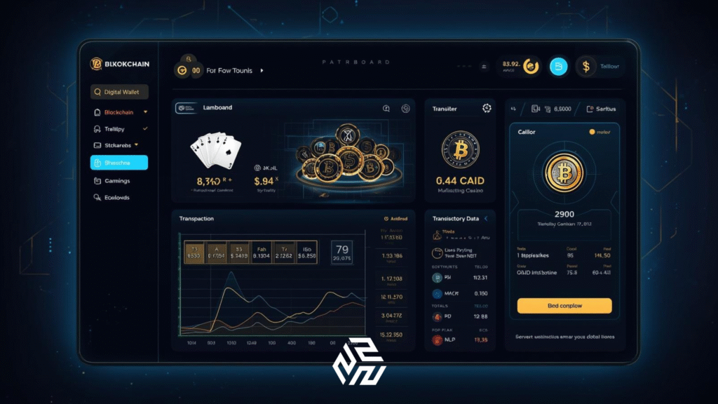 Web3 casino dashboard showing blockchain integration and decentralized gambling.