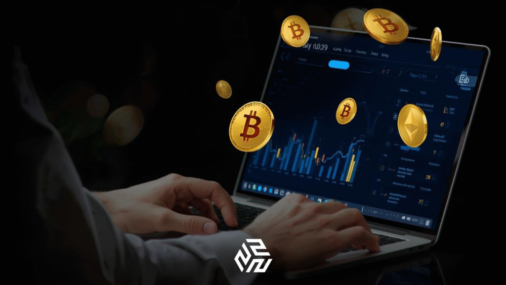 User buying cryptocurrency on a secure digital exchange platform.