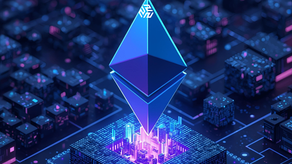 Ethereum logo representing smart contracts and blockchain innovation